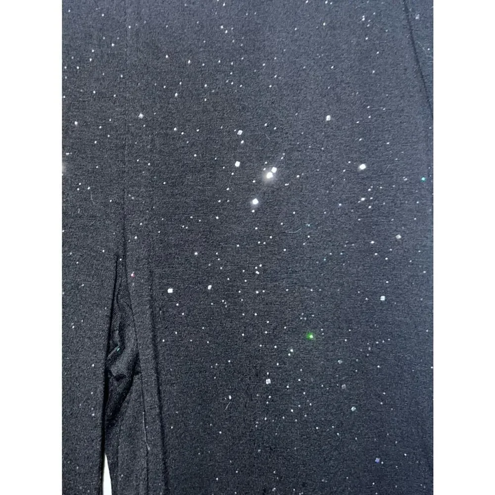 GAP Kids Black Galaxy Print Leggings NWT Size L (10) Sparkle Star Print